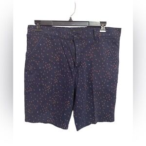 Public Record Navy Blue Regular Fit Shorts Coral Flamingos Size‎ 34/9” Inseam